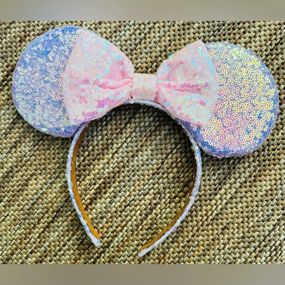 Set of Sequin Mouse Ear Headbands with Bows